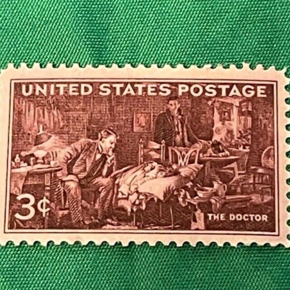 1947 U.S. 3 Cents The Doctor Sc# 949 Two Stamps Mnh Og Rare Uncirculated